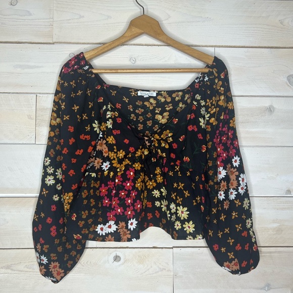 Patrons of Peace Puff Sleeve Top Floral sz M - Picture 1 of 5